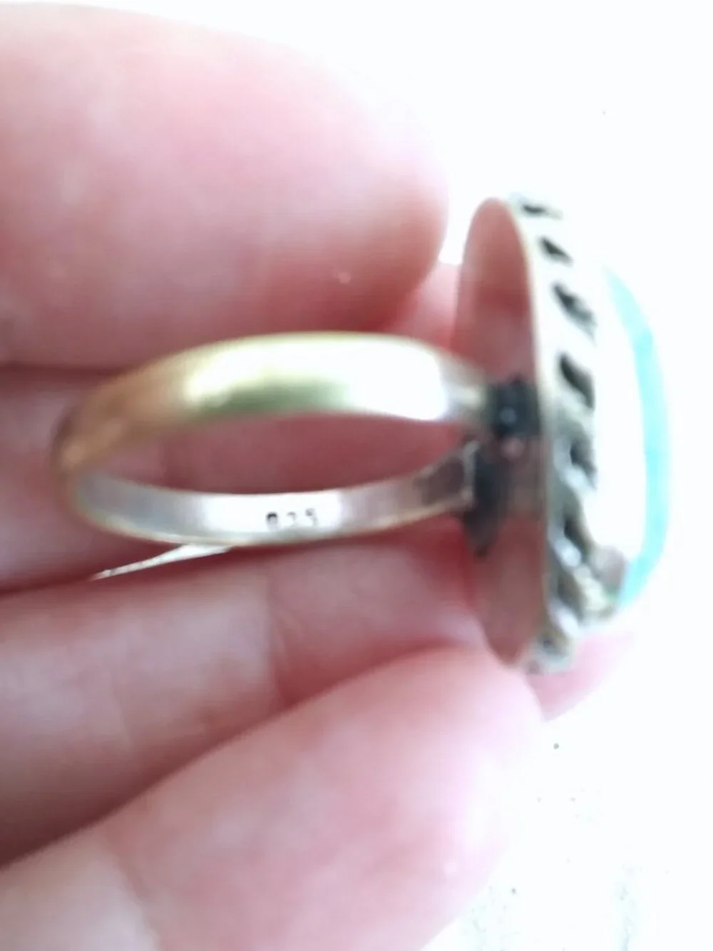 Sz 7 ~ Deep Aqua Turquoise Howlite Ring - Boho Southwestern Beachy Casual